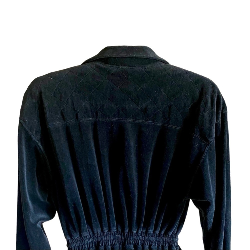 ELLESSE Vintage Velour Long Sleeve Romper Black - Picture 9 of 13